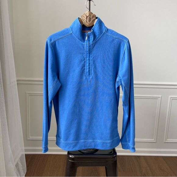 Tommy Bahama Blue 1/4 Zip Pullover L - Picture 2 of 8